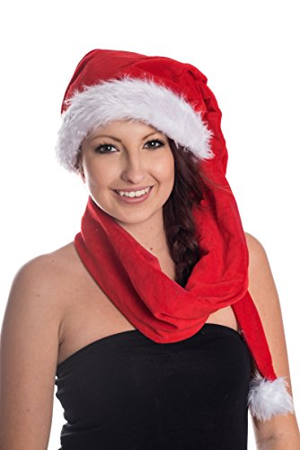 Ciffre Weihnachtsmütze Nikolausmütze Mütze Weihnachten Nikolausmütze Santa Christmas Nikolaus 150cm XXL Schal Mütze von Ciffre