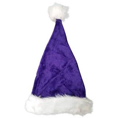 Ciffre Weihnachtsmützen Mütze Nikolausmütze Weihnachtsmütze - Lila Plüsch Rand von Ciffre