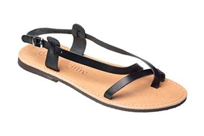 Ciffre Herren Echt Leder Sandale Sandalette Schwarz Griechenland Kreta Schwarz 44 von Ciffre