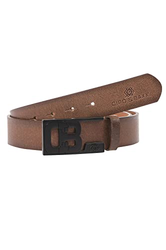 Cipo & Baxx Herren Belt Gürtel Edel Schnalle Ledergürtel Design CG131 Taba 90 von Cipo & Baxx