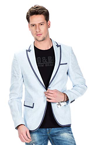 Cipo & Baxx Herren Freizeit Sakko Klassich Modern Blazer Schmal Men Sakko Hellblau Gr.50 von Cipo & Baxx