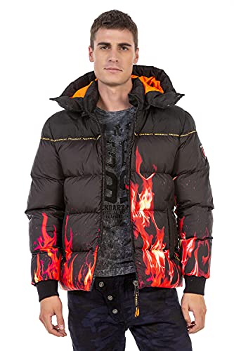 Cipo & Baxx Herren Jacke Steppjacke Winterjacke Bubble Kapuze CM181 Schwarz XXL von Cipo & Baxx