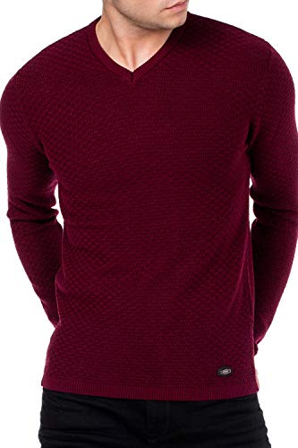 Cipo & Baxx Herren Pullover Casual Strickpullover Feinstrickpullover Dunkelrot XXL von Cipo & Baxx