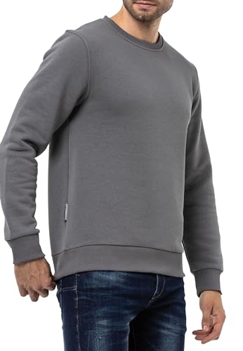 Cipo & Baxx Herren Sweatshirt Rundhalsausschnitt Basic Pullover Hoodie Sweater CL558 Anthracite S von Cipo & Baxx