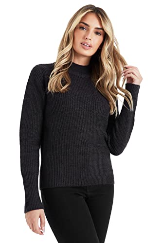 CityComfort Pullover Damen mit Stehkragen, Strickpullover Damen Sweater (L, Anthrazit) von CityComfort