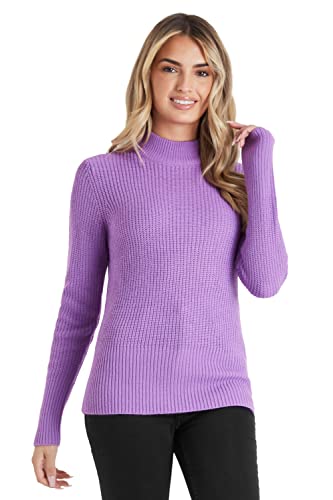 CityComfort Pullover Damen mit Stehkragen, Strickpullover Damen Sweater (M, Orchidee) von CityComfort
