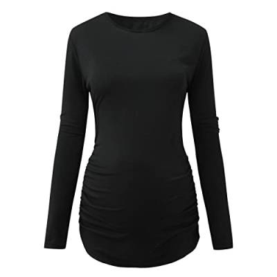 Cocila Damen Stillshirt Umstandstop Still Tops Umstandsbluse Stilloberteile Schwangere Nursing Tops Langarmshirt Schwangere Tunika zum Stillen Lose Umstandstops Schwangerschafts Kleidung von Cocila