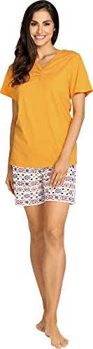 Comtessa Damen-Shorty Single-Jersey goldgelb Größe 54 von Comtessa