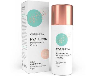 Cosphera Anti-Aging-Creme Cosphera - Hyaluron Performance Creme 50 ml - vegane Tages- und Nachtc, Feuchtigkeitsspendende Anti-Aging-Creme von Cosphera