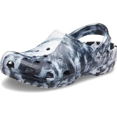 Crocs Unisex-Adult Classic Marbled Tie Dye Clog Clog, White/Black, 42/43 EU von Crocs