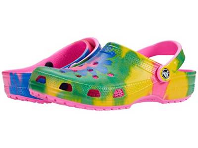 Crocs Unisex-Erwachsene Men's and Women's Classic Tie Dye Comfortable Slip On Casual Water Shoe Clog, Electric Pink/Multi von Crocs