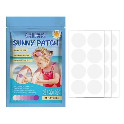 24 Stück Sonnenschutz-Patch für Gesicht, UV-Sonnenaufkleber, selbstklebend, Sonnenschutz, Gesicht, Wandern, für Kinder, wasserdicht, Strand von DAGESVGI