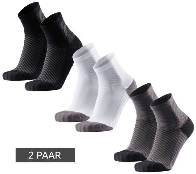 2 Paar DANISH ENDURANCE Anti-Friction Race Herren Lauf-Socken mit Griffpolster Sport-Strümpfe 160000 in Schwarz, Weiß, Grau von DANISH ENDURANCE