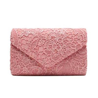 DBromanticArt Clutch Bag Damen Elegant Strass Abendhandtasche Umschlagtasche mit Kette Umhängetasche Brauttasche, Rosa von DBromanticArt