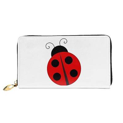 DEHIWI Ladybug Leder Reißverschluss um Brieftasche Frauen Clutch Geldbörse Reise Kartenhalter Tasche Geschenk, Schwarz , Einheitsgröße von DEHIWI