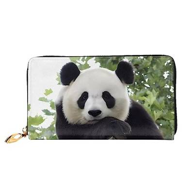 DEHIWI Schöne Panda Leder Reißverschluss um Brieftasche Frauen Clutch Geldbörse Reise Kartenhalter Tasche Geschenk, Schwarz , Einheitsgröße von DEHIWI