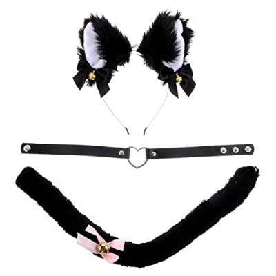 DOITOOL 1 Satz Stirnband Mit Katzenohren Katzenhalsband Katzenkostüme Für Damen Flauschige Haarreifen Halloween-tier Katzenohr-party-kopfschmuck Fuchs Einzigartig Kind Plüsch Bootcut-hose von DOITOOL