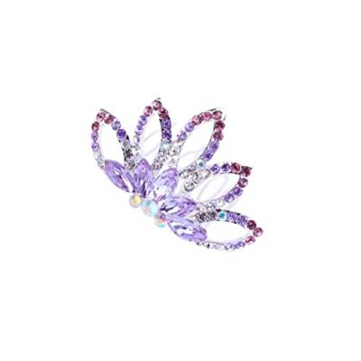 DOITOOL 1stk Strass-tiara Strass-stirnbänder Für Frauen Abschlussball-party Kleine Lampenschirme Aus Glas Braut Haar Tiara Für Mädchen Haarspangen Für Kinder Kamm Kristall Violett Damen von DOITOOL