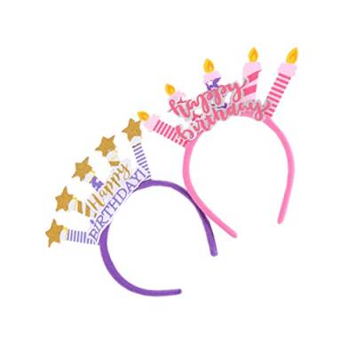 DOITOOL 2St Geburtstag Stirnband Prinzessinnen-Party-Kronen geburtstag kopf bopper Haargummi Haarschmuck Kostüm Stirnbänder Stirnband zum Geburtstag Kerze Kopfbedeckung von DOITOOL
