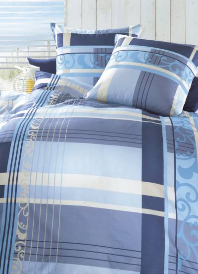 Bettwäsche-Garnitur in verschiedenen Qualitäten, Größe 114 (80/80 cm + 155/200 cm), Qualität Renforcé, Blau von DORMISETTE