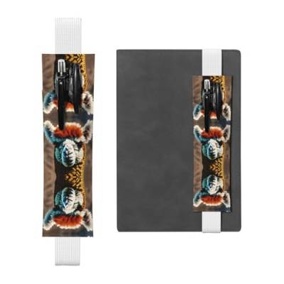 DRTGEDS Süßer Alpaka-Llama, buntes elastisches Band, PVC-Leder, Stifthalter, Geschenk, abnehmbarer Stifthalter für Notizbuch von DRTGEDS