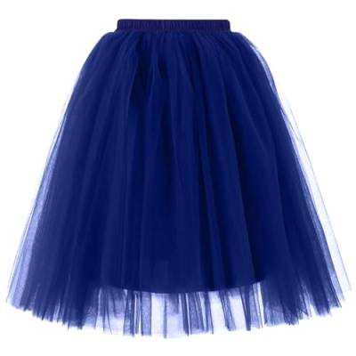 Tüllrock Damen Tüll Karneval Kostüm Tutu Petticoat Ballett Tanzkleid Hohe Taille Rock Tüll Kurz Rockabilly 80er Retro Unterrock Ballet Crinoline von DUOROUPUTAO