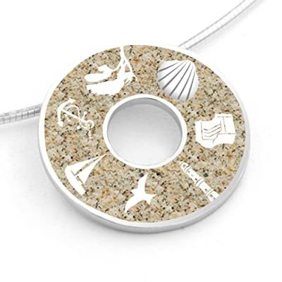 DUR Anhänger für Halsketten Donut Ostsee Strandsand, aus 925 Sterling Silber, B: 25 mm, P3941 von DUR