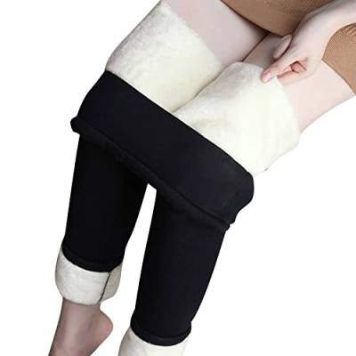 Thermo Leggings Damen Gefüttert High Waist Leggins Innenfleece Thermohose Verdickte Plüsch Thermoleggins Warm Winter Strumpfhose Blickdicht Thermounterwäsche für Alltag Zuhause Outdoor (B, XL) von Dantazz