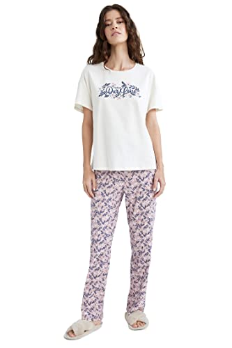 DeFacto Damen Z5340AZ Pajama Set, Rose, M von DeFacto