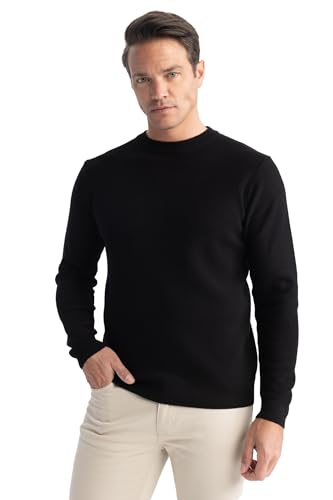 DeFacto Herren Pullover & Strickjacken - Vielseitige Pullover für Herren Standart Fit Crew Neck von DeFacto