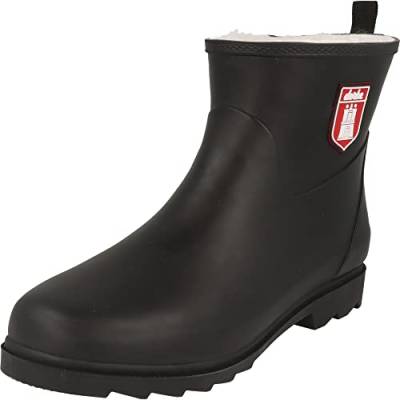 derbe Hamburg Herren Schuhe Gummistiefel Pladderbotten 2.0 Gefüttert (Schwarz/Schwarz, eu_footwear_size_system, adult, men, numeric, medium, numeric_41) von derbe