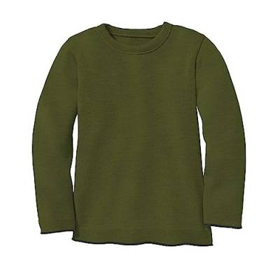 Disana Strick-Pullover, 100% Bio-Merinowolle GOTS, IVN Best | Zeitloses Design | Kleinkind, Kind, Unisex | Made in Germany| Oliv Gr. 122-128 von Disana