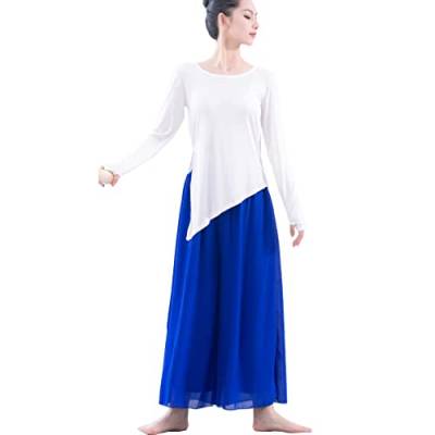 DorkasDE Damen Chiffon Tanzkleidung Tanzhosen Übungshosen Lose Tanz Hosen mit Super weiche Modal Futter Elastisch Tanzkleidung von DorkasDE