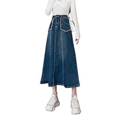 DorkasDE Damen Jeansrock Langer Rock Hohe Taille Denim Rock Vintage Sommer Rock von DorkasDE