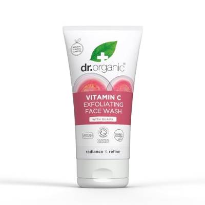 Dr Organic Guave Peeling-Gesichtswaschmittel, Vitamin C, Aufhellend, Für Männer und Frauen, Natürlich, Vegan, Tierversuchsfrei, Paraben- & SLS-frei, Zertifiziert Bio, 150ml von Dr. Organic