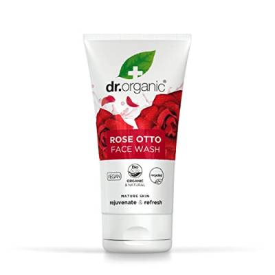 Dr. Organic Rose Otto Gesichtswaschmittel, Reinigend, Reife Haut, Herren, Damen, natürlich, vegan, tierversuchsfrei, paraben- und SLS-frei, recycelt & recycelbar, biologisch, 150ml von Dr. Organic