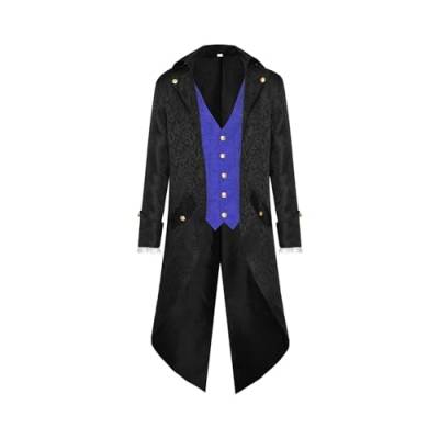 EACTEL Frack Herren,Viktorianischer Mantel Herren - Steampunk Gehrock Frack,Gothic Renaissance Mäntel Cosplay Kostüm Mittelalter für Männer Teenager von EACTEL