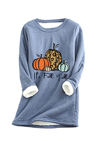 EFOFEI Mädchen Top Mit Halloween Hut Muster Festliches Sweatshirt Lässiges Warmes Top Blau XXL von EFOFEI