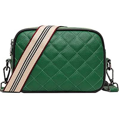 EINYNIUER crossbody bag damen breiter gurt leder brusttasche damen umhängetasche damen bauchtasche stylisch elegant handtasche Kleine mit Reißverschluss und Abnehmbar Schultergurt grün von EINYNIUER