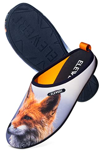 ELEWERT® – Hausschuhe für Herren/Damen - NEO - Pantoffeln/Slipper – für Sommer und Winter, mit extra Komfortabel, atmungsaktiv, rutschfeste Gummisohle - Mehrfarbig FOX, EU 37 von ELEWERT