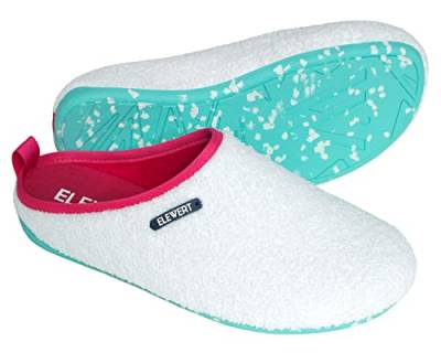 ELEWERT® – Hausschuhe für Herren/Damen - TERRYWEL - Pantoffeln/Slipper – für Sommer und Winter, mit extra Komfortabel, atmungsaktiv, rutschfeste Gummisohle - ICE, EU 41 von ELEWERT