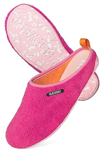 ELEWERT® – Hausschuhe für Herren/Damen - TERRYWEL - Pantoffeln/Slipper – für Sommer und Winter, mit extra Komfortabel, atmungsaktiv, rutschfeste Gummisohle - PINK, EU 41 von ELEWERT