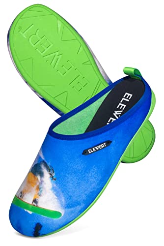 ELEWERT® – Hausschuhe für Herren/Damen - SOFTIE - Pantoffeln/Slipper – für Sommer und Winter, mit extra Komfortabel, atmungsaktiv, rutschfeste Gummisohle - Mehrfarbig BOARD, EU 42 von ELEWERT