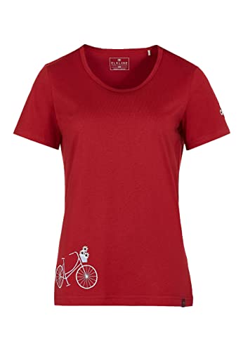 ELKLINE Damen T-Shirt Flower Bike 2041166, Größe:40, Farbe:oxbloodred von ELKLINE