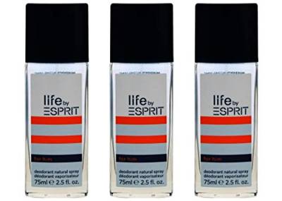 3x Esprit Herrendüfte life by Esprit Man Parfum Deodorant Spray 75 ml (3er Pack) von ESPRIT