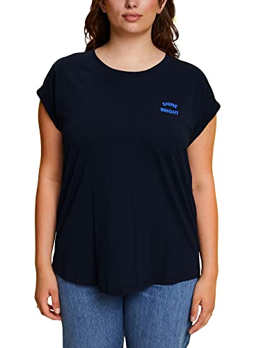 ESPRIT Curvy T-Shirt mit Mini-Print, 100% Baumwolle von ESPRIT