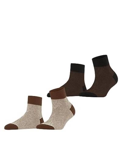 ESPRIT Damen Kurzsocken Cable Stitch 2-Pack Biologische Baumwolle gemustert 2 Paar, Mehrfarbig (Sortiment 0030), 35-38 von ESPRIT