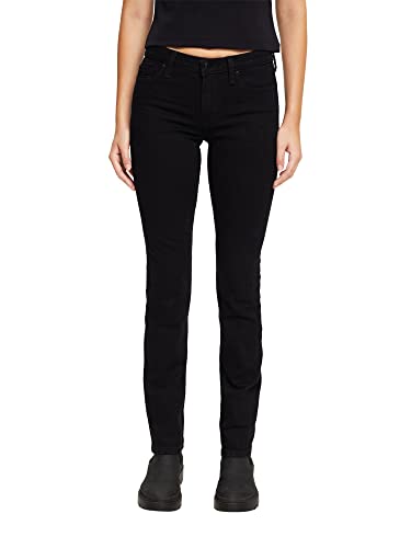 ESPRIT Damen Stretch Denim Jeans, Black Rinse, 31W / 32L EU von ESPRIT