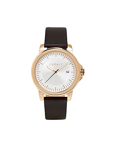 ESPRIT Edelstahl-Uhr mit Leder-Armband von ESPRIT