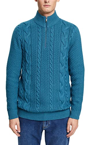 ESPRIT Herren 102EE2I306 Pullover, 460/DARK Turquoise, L von ESPRIT